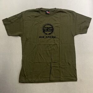 Vintage 90s Air Speed Skateboards T-Shirt Mens Size Large Green Y2K Short Sleeve